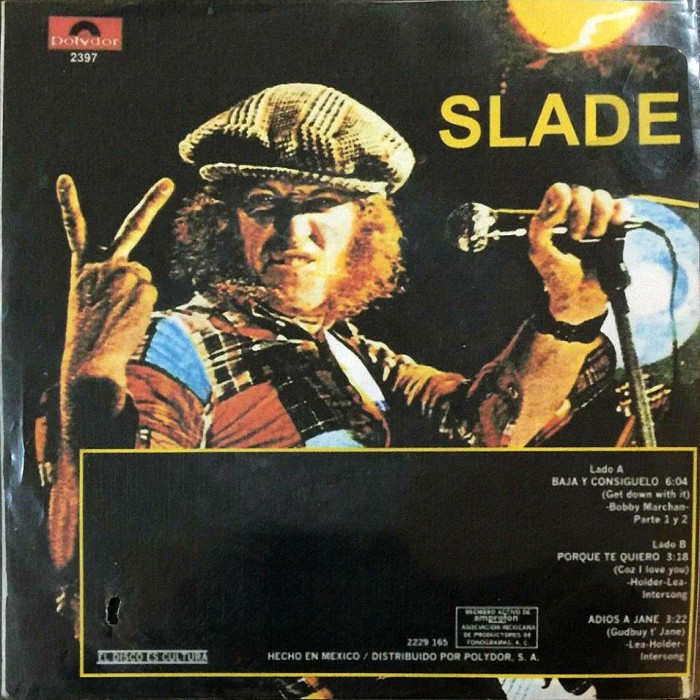 Slade Get Down And Get With It Mexico (bootleg?) sleeve back