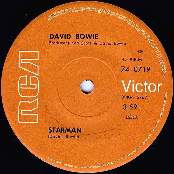 David Bowie Starman New Zealand side 1