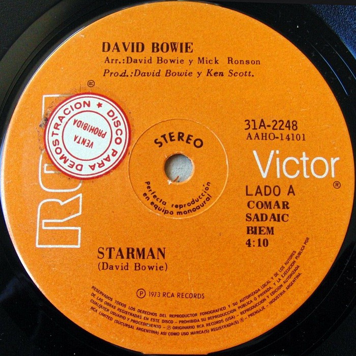 David Bowie Starman Argentina side 1