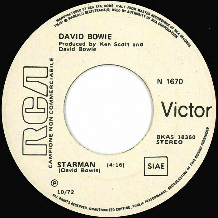 David Bowie Starman Italy promo side 1