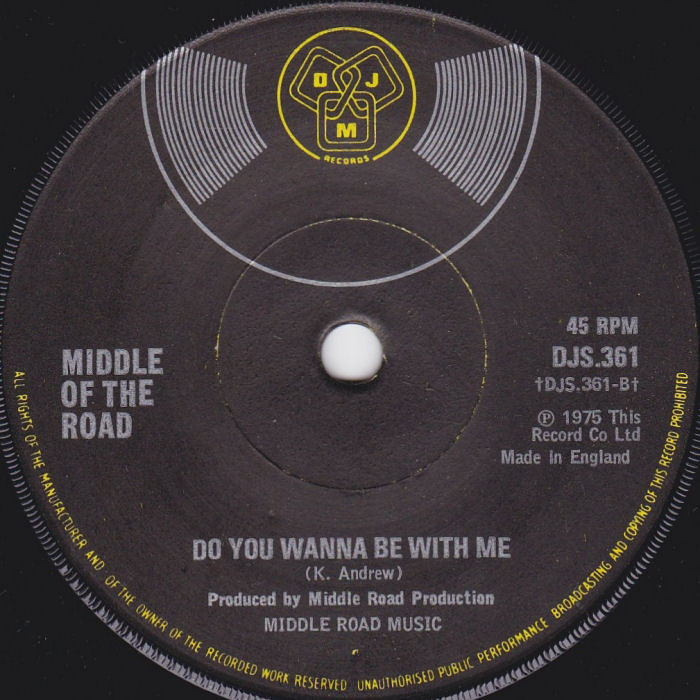 Middle Of The Road Hitchin A Ride In The Moonlight UK promo side 2