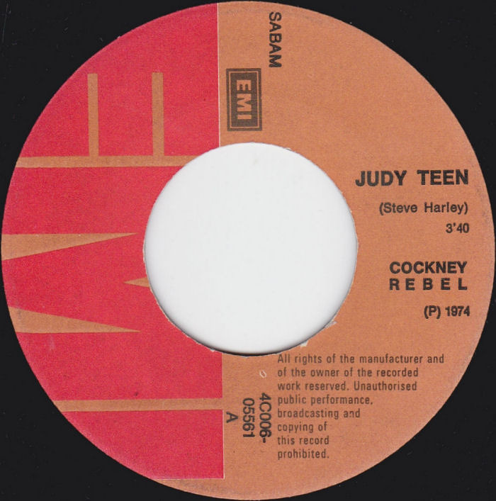 Cockney Rebel Judy Teen Belgium side 1