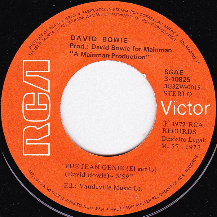 David Bowie The Jean Genie Spain side 1