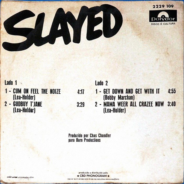 Slade Cum On Feel The Noize Brazil EP back