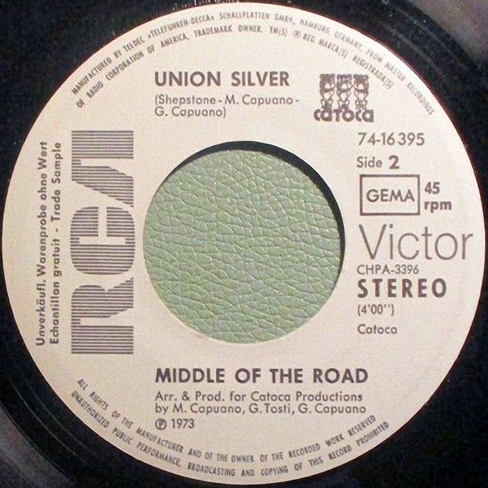 Middle Of The Road Union Silver Germany promo side 2