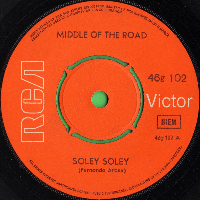 Middle Of The Road Soley Soley Greece side 1