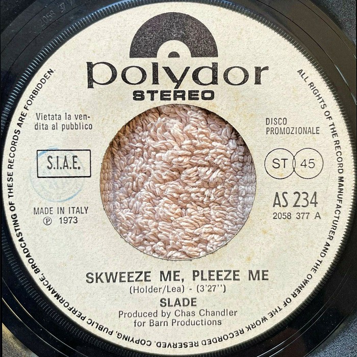 Slade Skweeze Me Pleeze Me Italy jukebox side 1