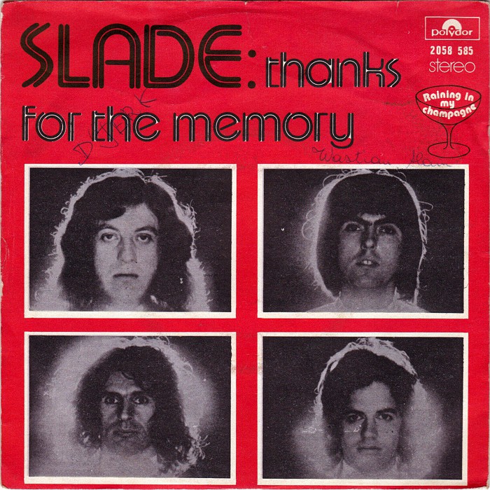Slade Thanks For The Memory front Belgium