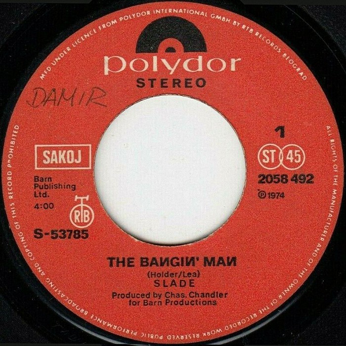 Slade The Bangin Man Yugoslavia side 1