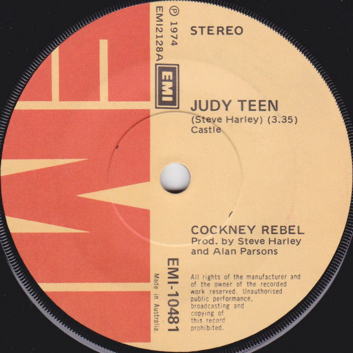 Cockney Rebel Judy Teen Australia side 1