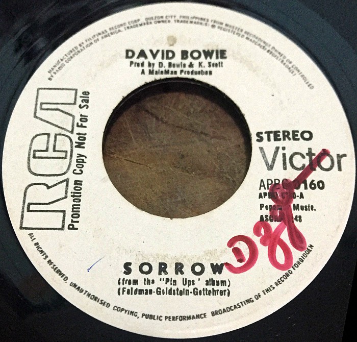 David Bowie Sorrow Philippines promo side 1