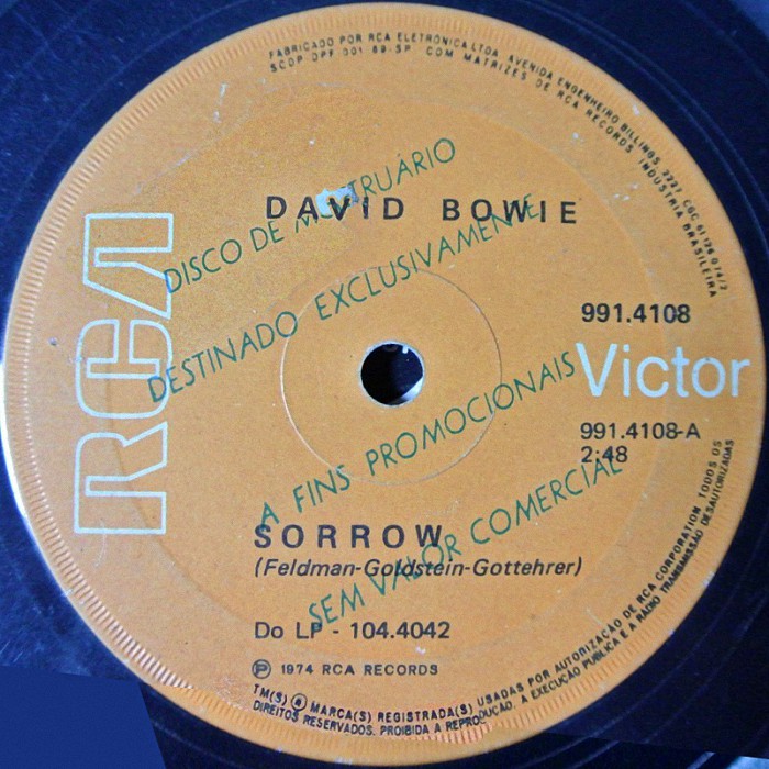 David Bowie Sorrow Brazil promo side 1