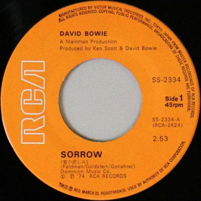 David Bowie Sorrow Japan side 1
