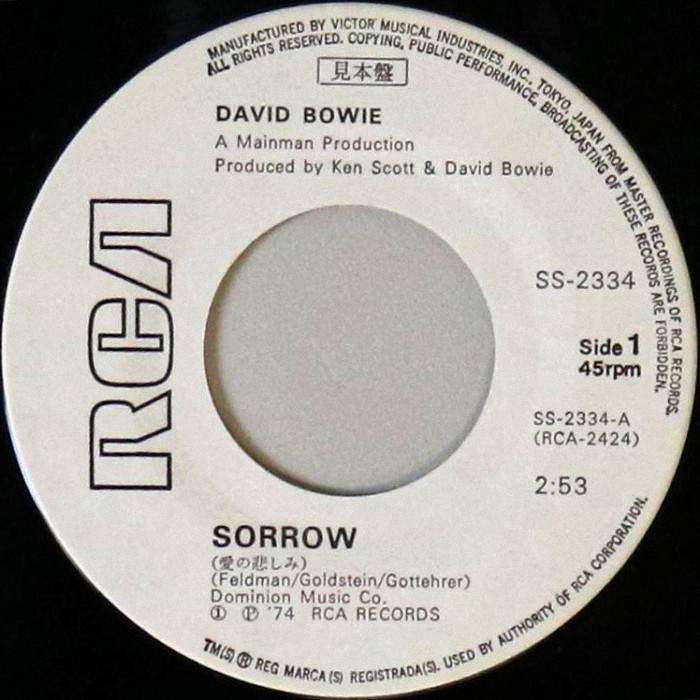 David Bowie Sorrow Japan promo side 1