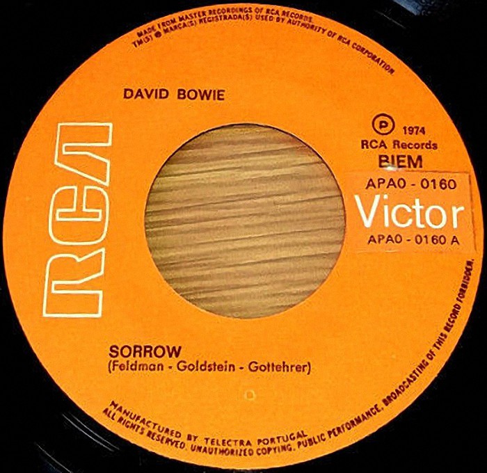 David Bowie Sorrow Portugal side 1