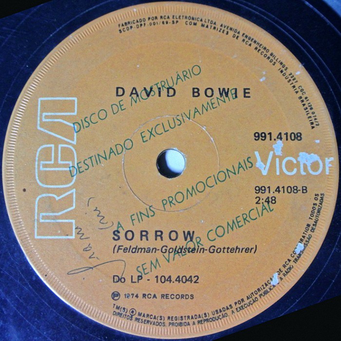 David Bowie Sorrow Brazil promo side 2