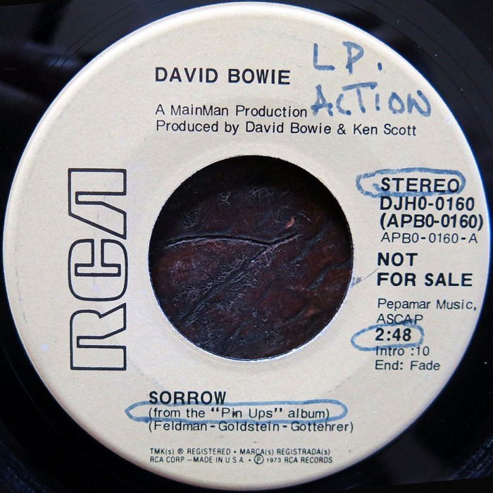 David Bowie Sorrow USA promo side 1