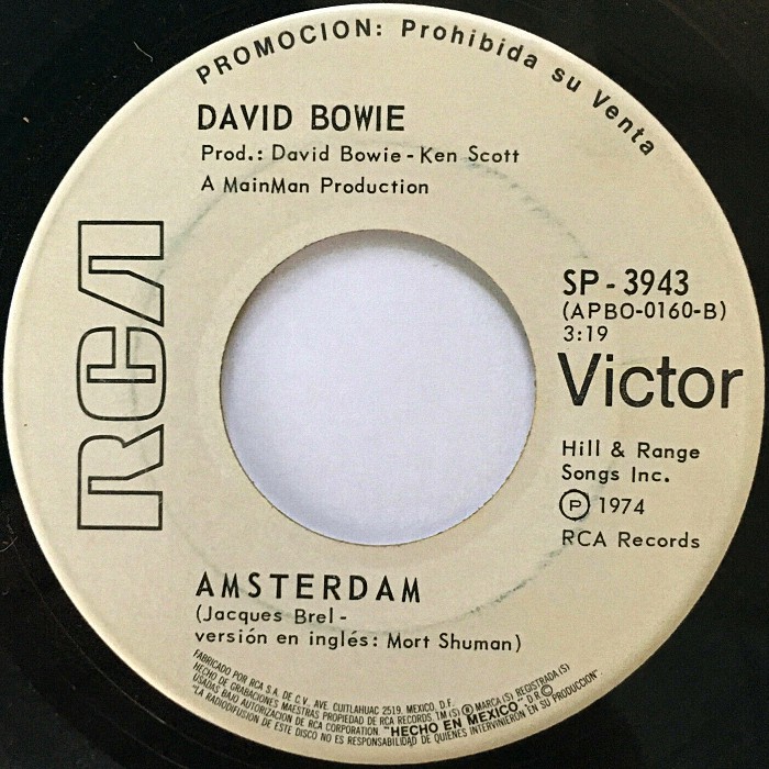 David Bowie Sorrow Mexico promo side 2