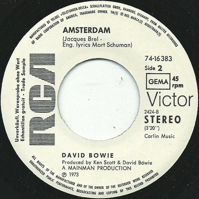 David Bowie Sorrow Germany promo side 2