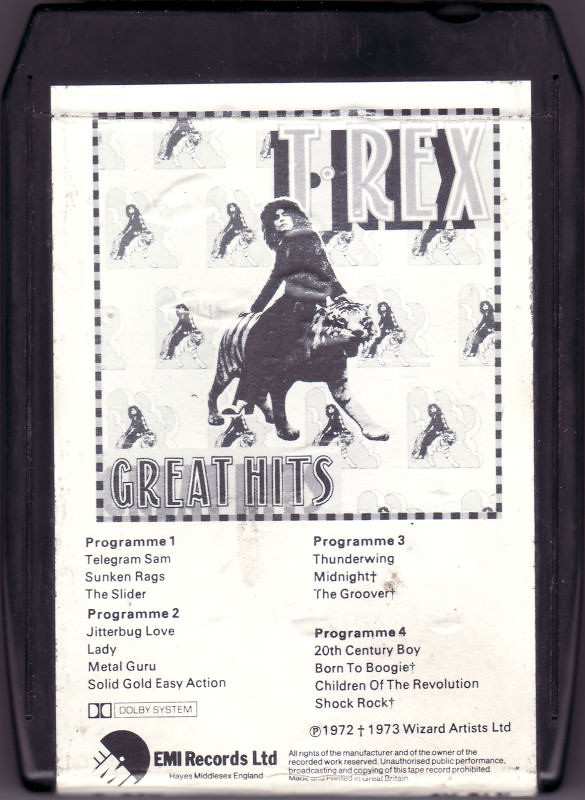 T. Rex Great Hits tape front