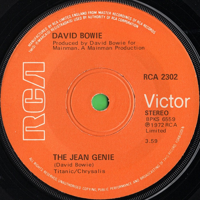 David Bowie The Jean Genie UK side 1