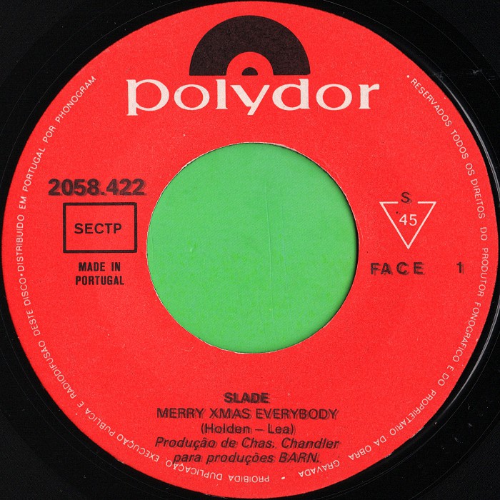 Slade Merry Xmas Everybody Polydor Portugal side 1
