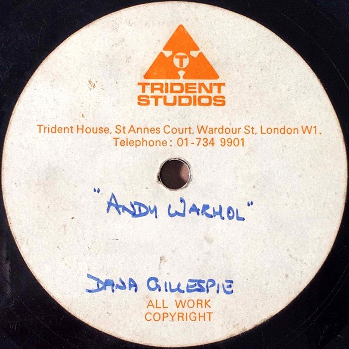 David Bowie Andy Warhol UK acetate side 1