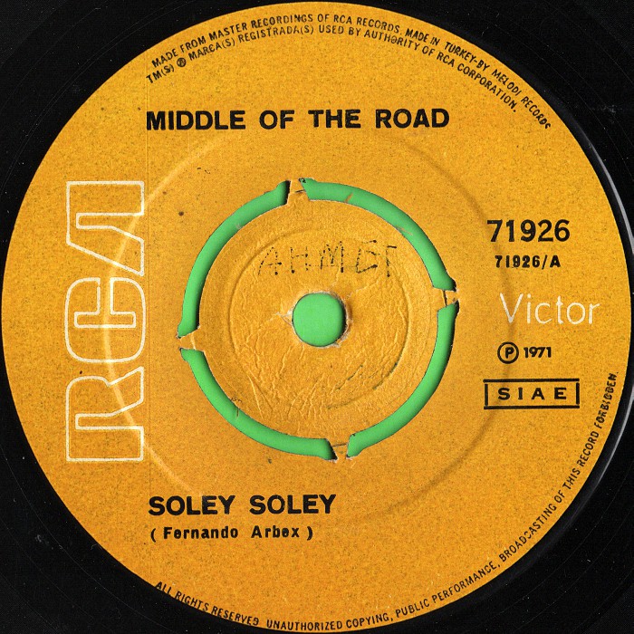Middle of the Road Soley Soley Turkey side 1