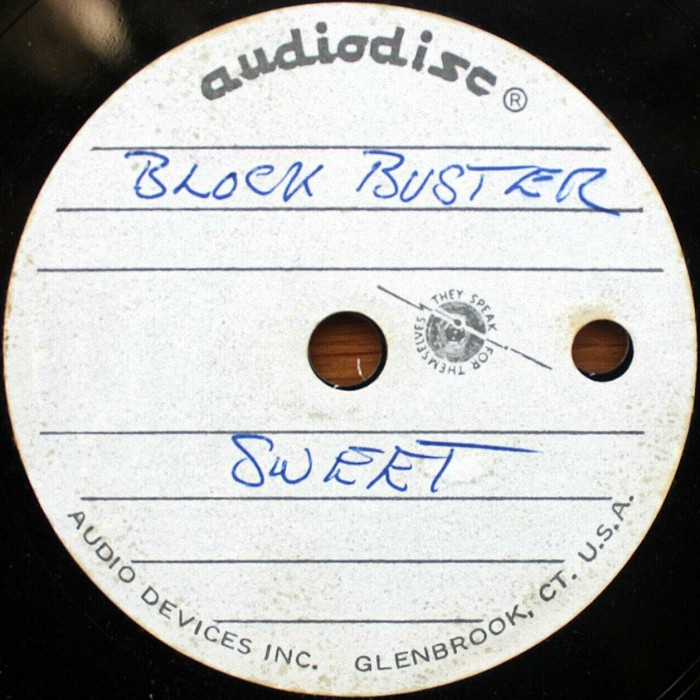 The Sweet Blockbuster USA single-sided acetate side 1