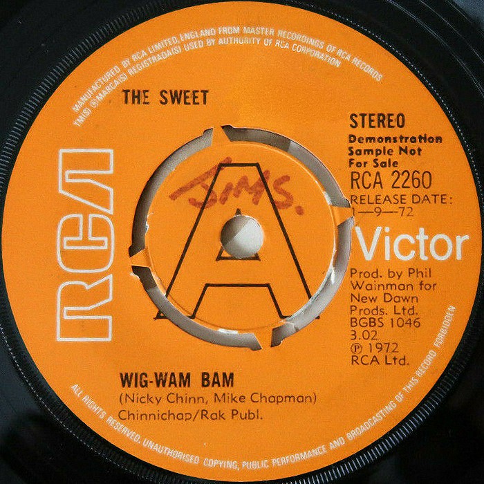The Sweet Wig-Wam Bam UK promo side 1