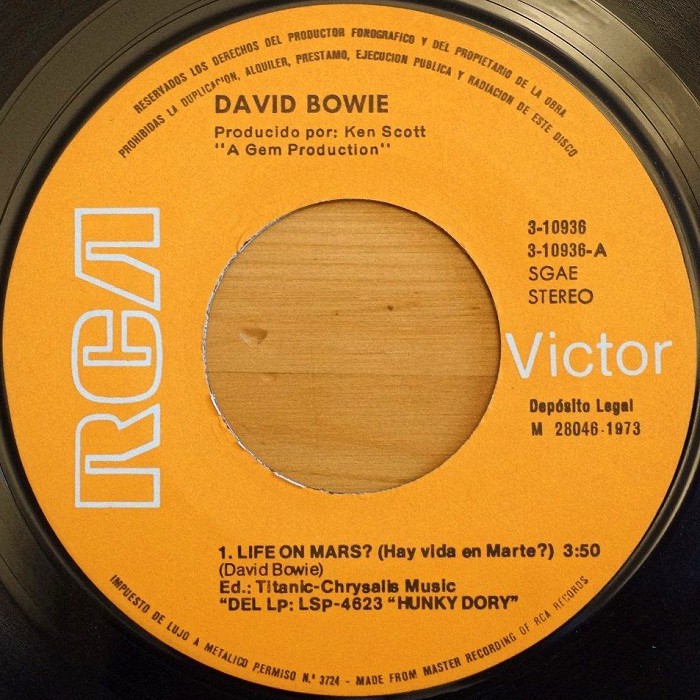 David Bowie Life On Mars? Spain side 1 #3