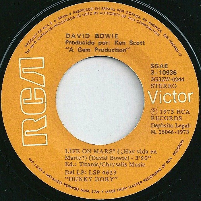 David Bowie Life On Mars? Spain side 1 #1