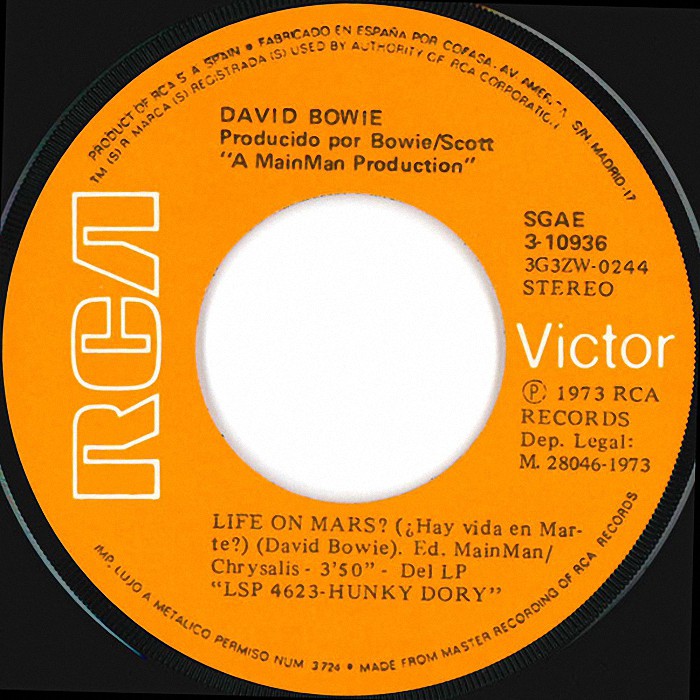 David Bowie Life On Mars? Spain side 1 #2