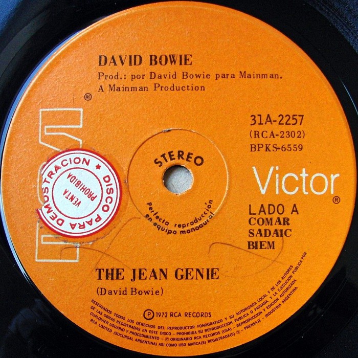 David Bowie The Jean Genie Argentina side 1