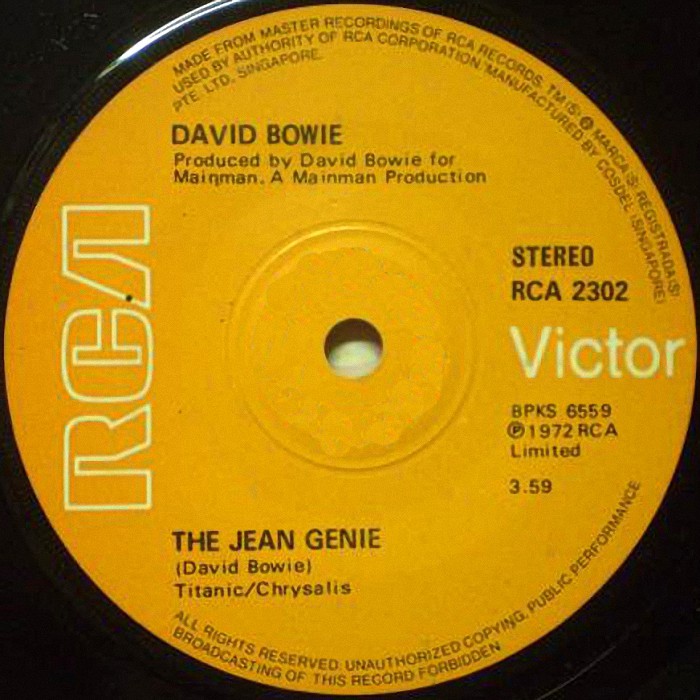 David Bowie The Jean Genie Singapore side 1