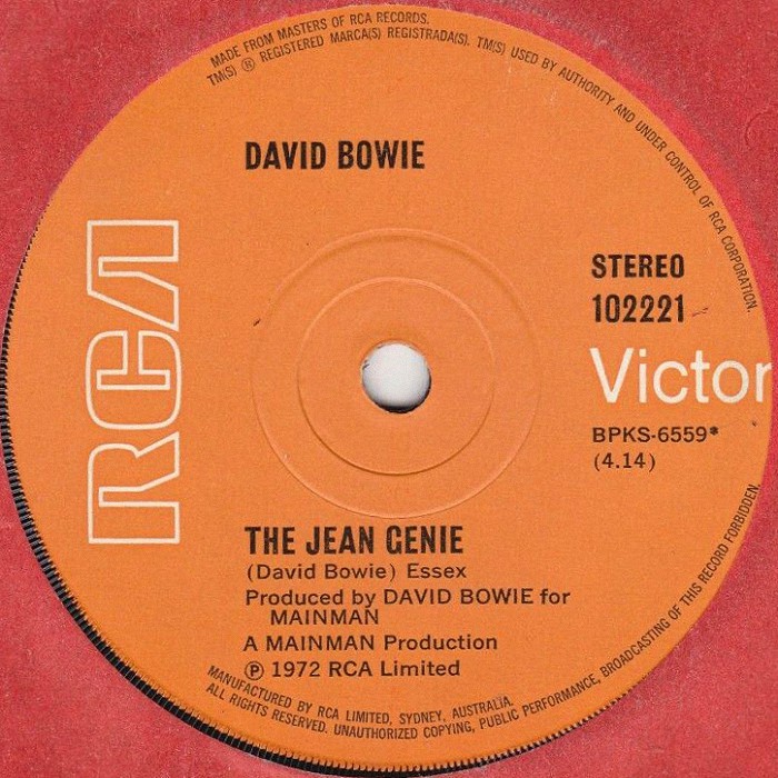 David Bowie The Jean Genie Australia side 1
