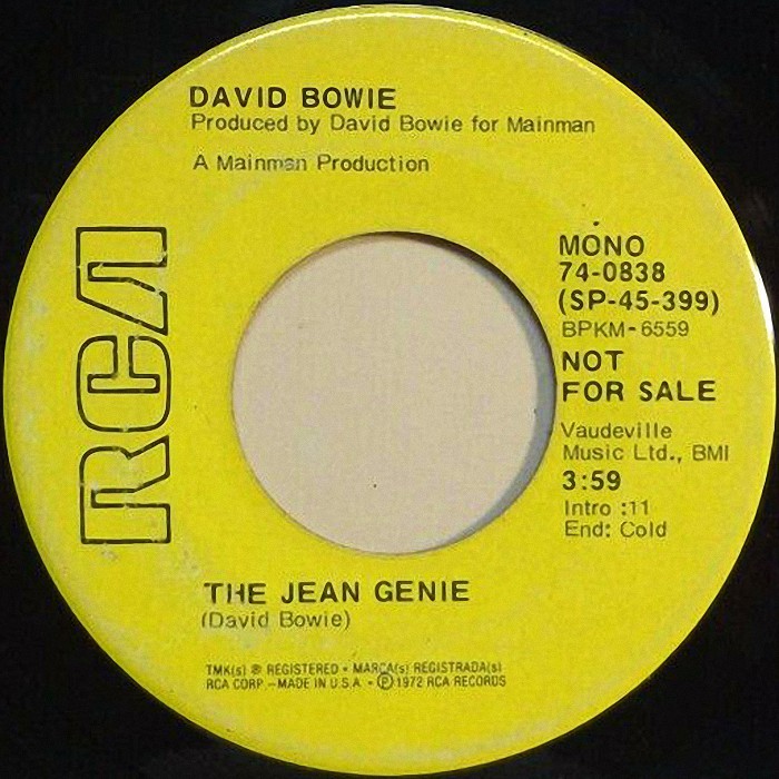 David Bowie The Jean Genie USA promo side 2