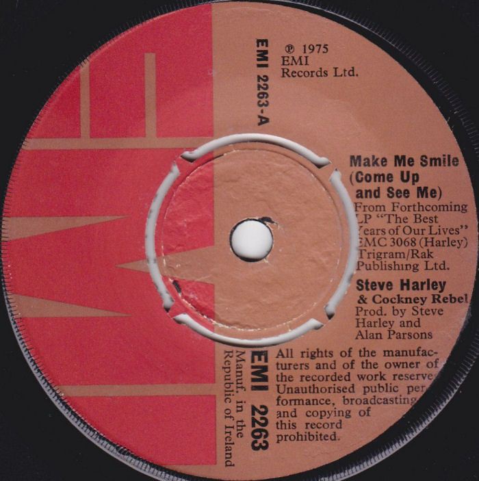 Cockney Rebel Make Me Smile Ireland side 1
