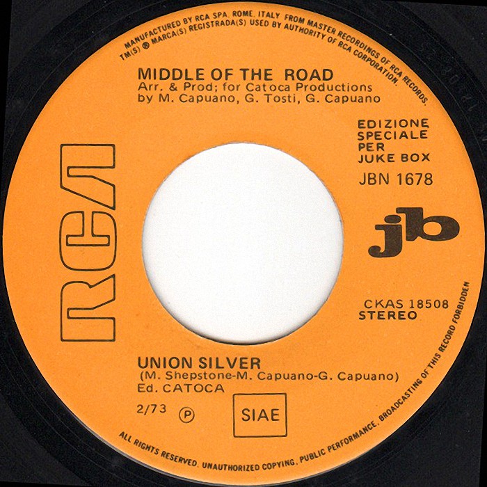 Middle Of The Road Union Silver Italy side 1