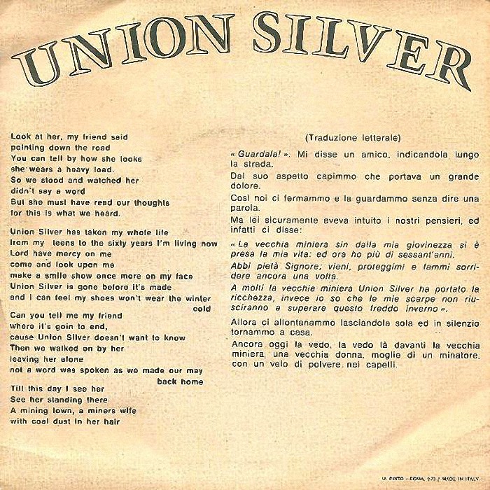 Middle Of The Road Union Silver Italy back