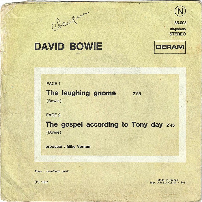 David Bowie The Laughing Gnome France back