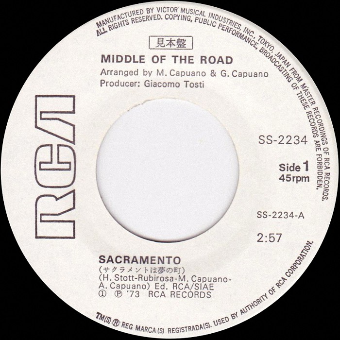 Middle Of The Road Sacramento Japan promo side 1