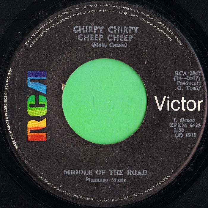 Middle of the Road Chirpy Chirpy Cheep Cheep Jamaica side 1