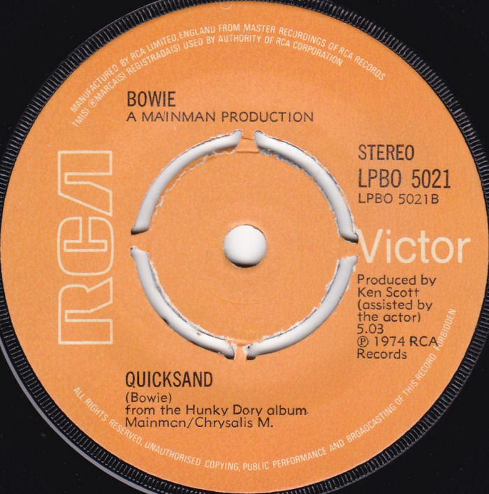 David Bowie Rock N Roll Suicide UK side 2