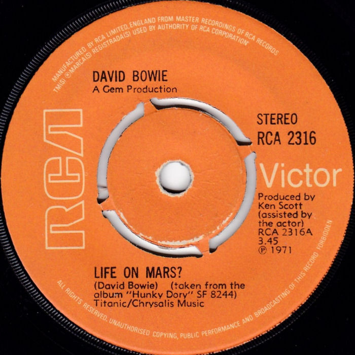 David Bowie Life On Mars UK side 1