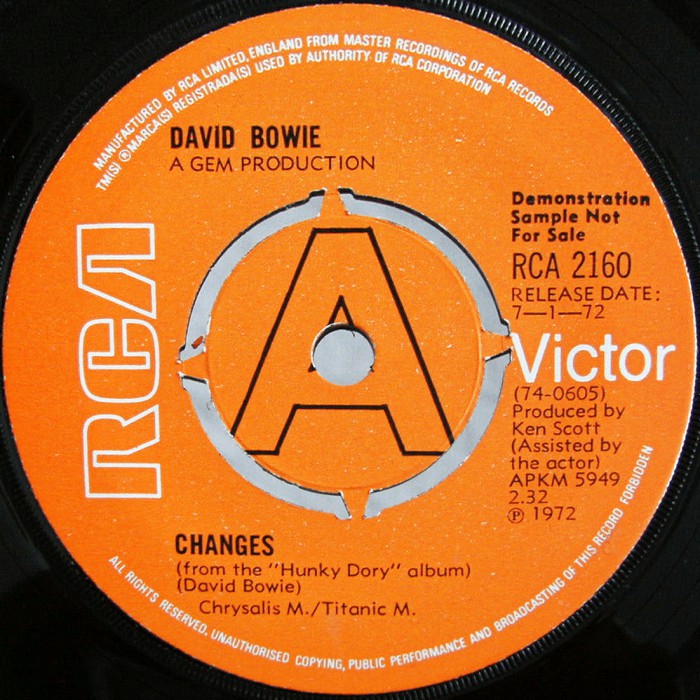 David Bowie Changes UK promo side 1