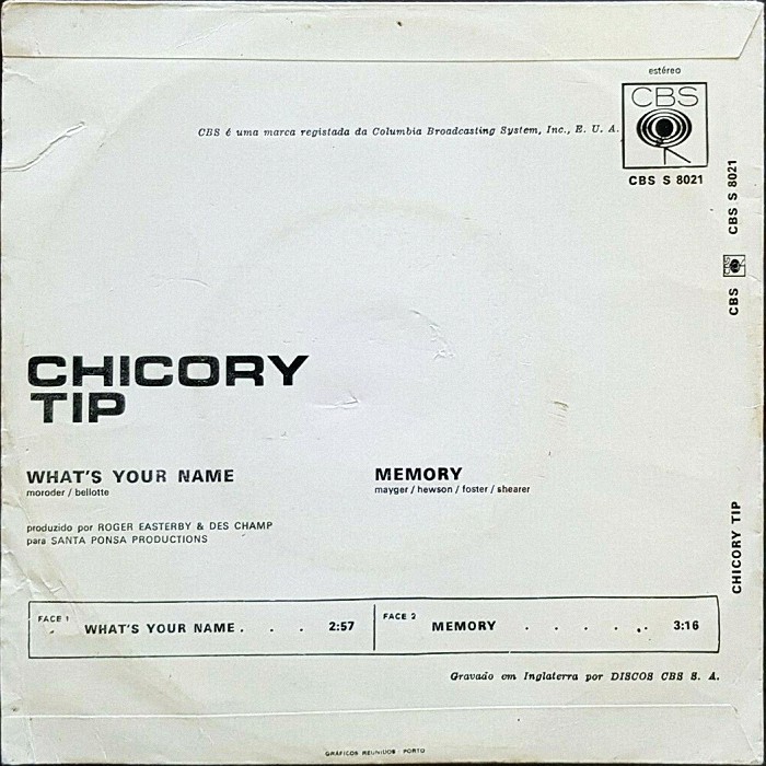 Chicory Tip What's Your Name Portugal back