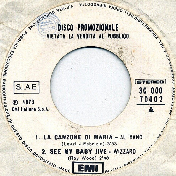 Wizzard See My Baby Jive Italy EP side 1