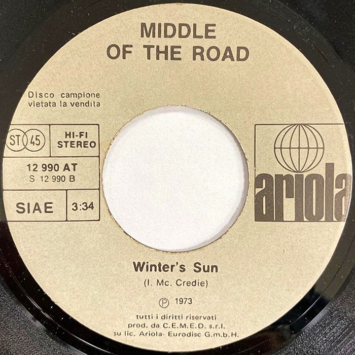 Middle of the Road Samba D'Amour Italy promo side 2