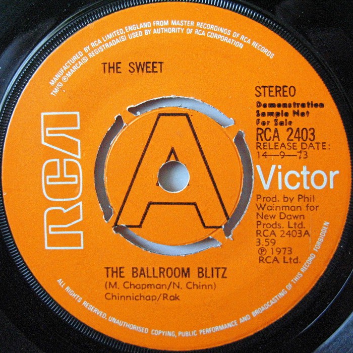The Sweet Ballroom Blitz UK promo side 1
